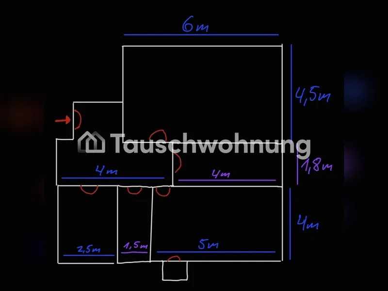 Tauschwohnung: Meine drei Zimmer Wohnung gegen deine 4/5 Zimmer Wohnung — photo 1